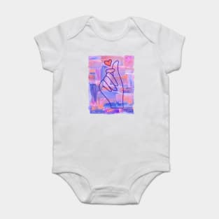 Finger Heart Korean Kpop Baby Bodysuit